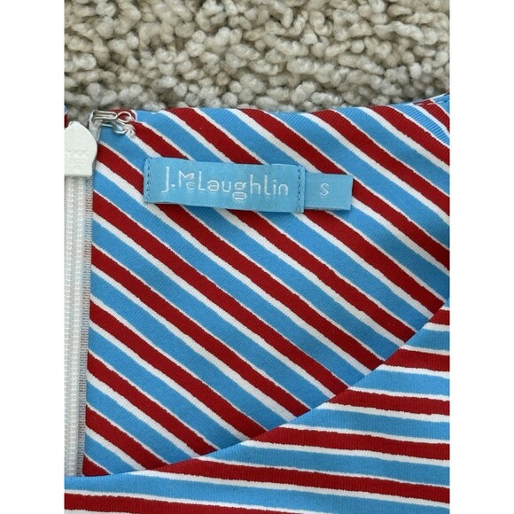 J. McLaughlin Women’s Sofia Red Blue Stripe Dress Sz S Athleisure Casual Travel - Picture 4 of 7